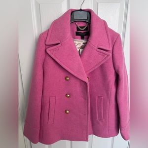 J Crew bubble gum pink Peacoat size 8 petite